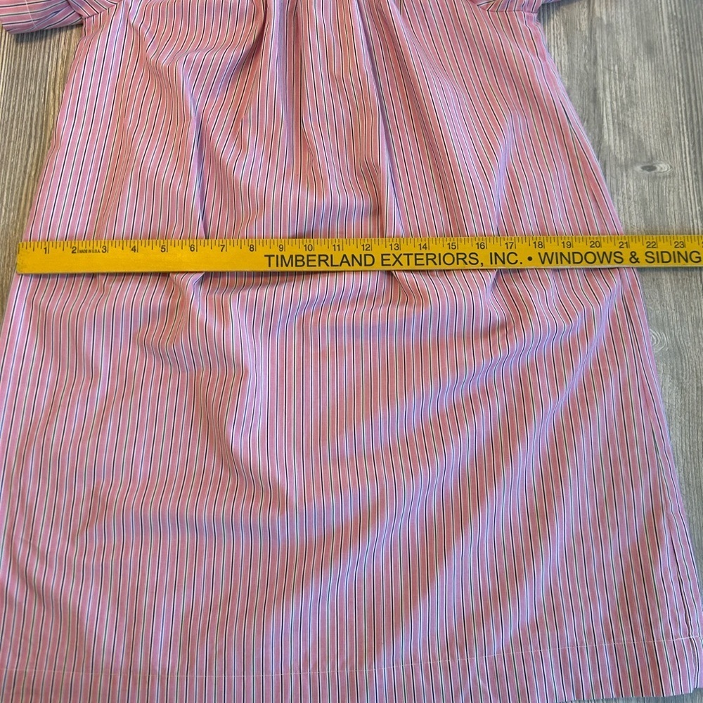 Vineyard Vines Striped Off the Shoulder Dress Medium Pink Shirred Coastal Resort - Picture 10 of 11